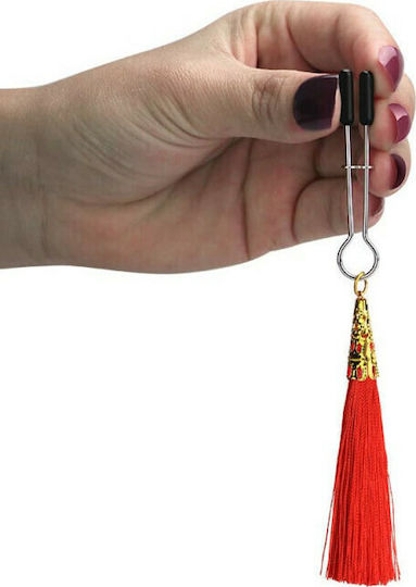 Lovetoy Glamor Tassel Nipple Clamp Nipple Clamps in Red Color