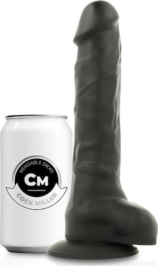 Cock Miller Ρεαλιστικό Dildo με Όρχεις και Βεντούζα Black 19.5cm