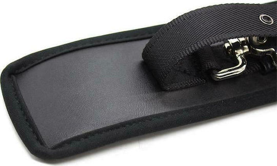 Fetish Addict Leather Handcuffs with Big Hoops Handschellen in Schwarz Farbe