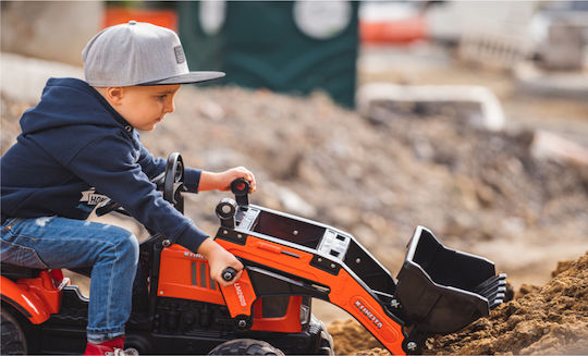 Kids Foot-to-Floor Excavator with Trailer & Pedal Kubota Orange