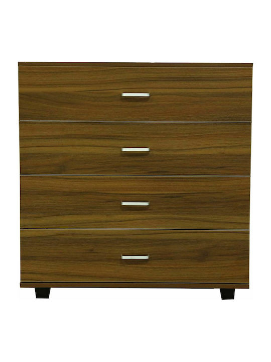 Wooden Chest of Drawers with 4 Drawers Καρυδί 80x40x83cm