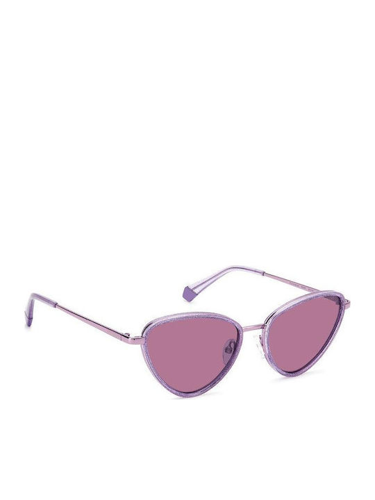 Polaroid Women's Sunglasses with Purple Metal Frame and Purple Polarized Lens PLD6148/S/X B3V/0F