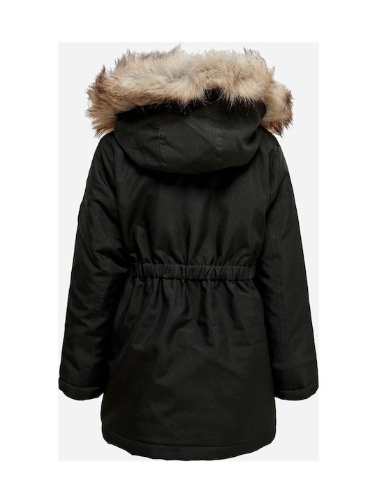 Kids Only Kinderparka Lang mit Kapuze Schwarz Koniris