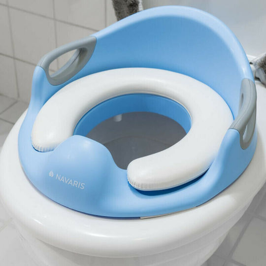 Navaris Toddler Toilet Seat Soft-Padded with Handles Blue