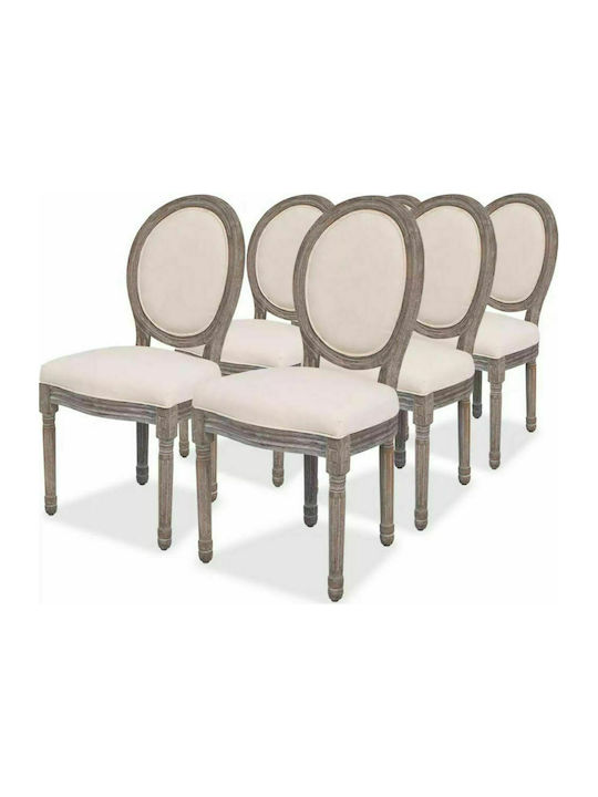 Stühle Speisesaal Cream 6Stück 50x56x95.5cm