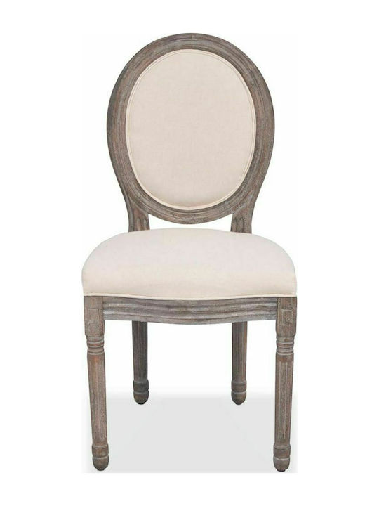 Dining Room Fabric Chair Κρεμ 50x56x95.5cm 2pcs