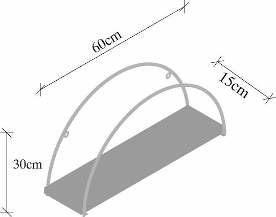 Ράφι Μαύρο 60x15x30εκ.