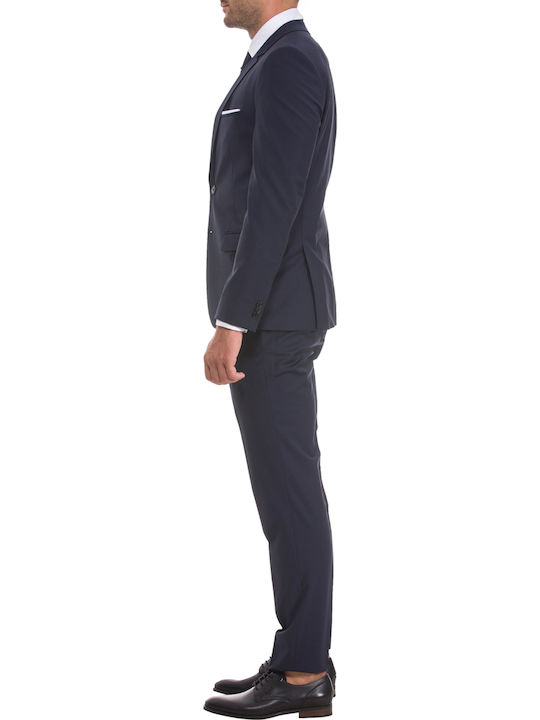 Arti/hesten 212X Winter Men's Groom's Suit with Slim Fit Dark Blue