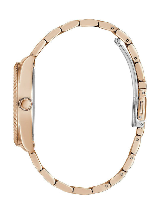 Guess Ceas de Damă cronograf cu Rose Gold Brățară Metalică