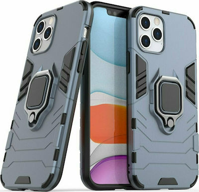 Hurtel Ring Armor Silicone Back Cover Blue (iPhone 12 / 12 Pro)