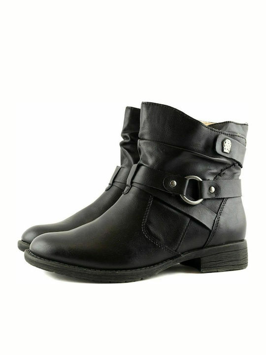 Jana Leder Damen Chelsea Stiefeletten Schwarz