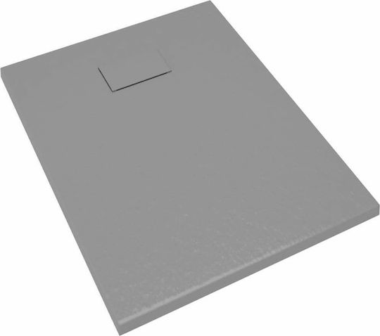 vidaXL Rectangular Acrylic Shower Gray 90x70x2.6cm