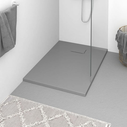 vidaXL Rectangular Acrylic Shower Gray 100x70x2.6cm