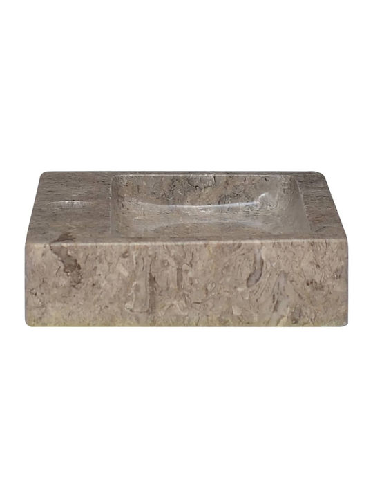 vidaXL Επικαθήμενος Νιπτήρας Πέτρινος 38x24x6.5cm Γκρι