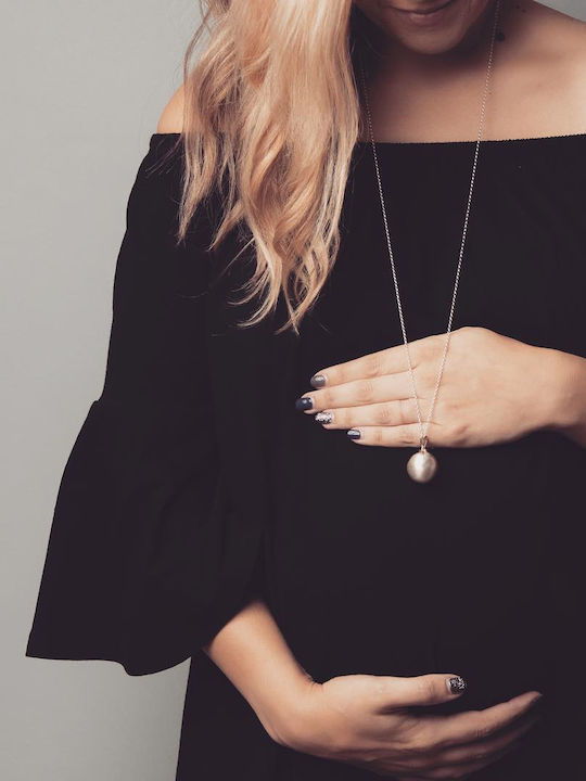 Babylonia Pregnancy Charm in Silver with Black Personalization