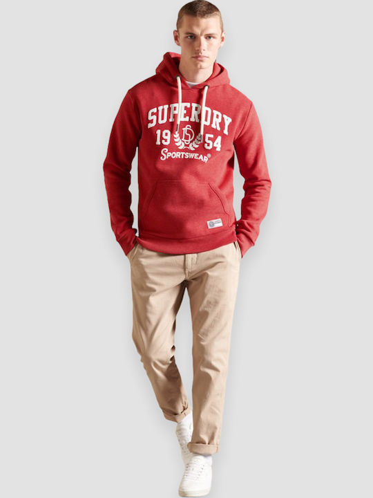 Track & Field Hoodie Φούτερ με Κουκούλα Rouge-red-marl