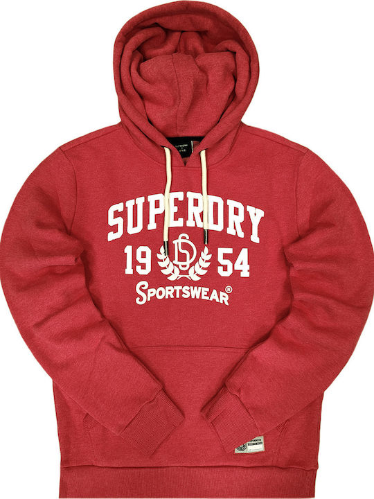 Track & Field Hoodie Φούτερ με Κουκούλα Rouge-red-marl