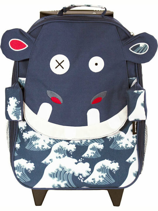 Les Deglingos Small Hippipos Hippo School Bag Backpack Kindergarten in Blue color