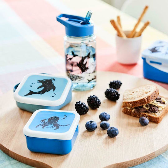 Petit Monkey Sea Animals Plastik Kinder Lunchset Mehrfarbig