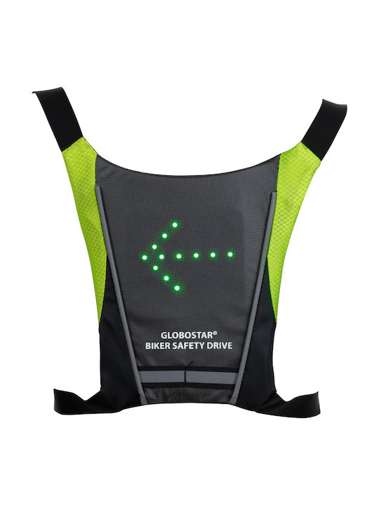 GloboStar Cycling Safety Vest Black με Φωτεινή Σήμανση Led