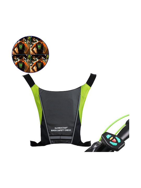 GloboStar Cycling Safety Vest Black με Φωτεινή Σήμανση Led