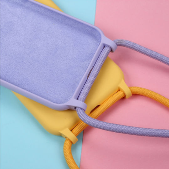 Sonique Carryhang Back Cover Silicone 0.5mm with Strap Lilac (iPhone X / Xs)