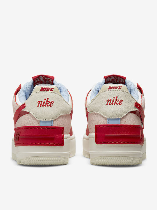 Air Force 1 Shadow Damen Flatforms Sneakers Summit White / Gym Red / Aluminum / University Red