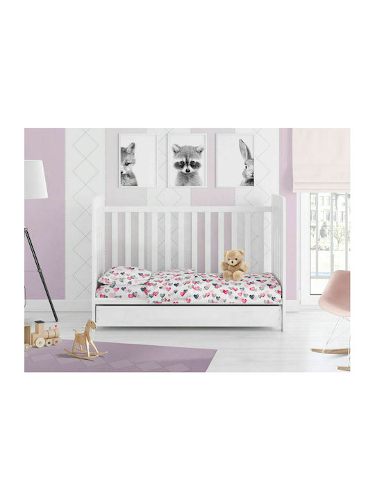 Dimcol Hearts Baby Cotton Pillowcase Pink 35x45cm