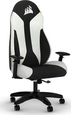 Corsair TC60 Fabric Υφασμάτινη Καρέκλα Gaming με Ρυθμιζόμενα Μπράτσα Μαύρο/Λευκό