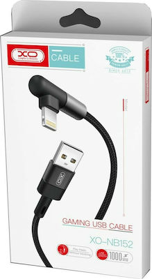 XO NB152 Winkel (90°) / Geflochten USB-A zu Lightning Kabel Weiß 1m (XO-NB152LWH)