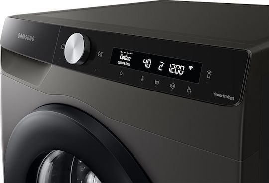 Samsung Πλυντήριο Ρούχων 9kg με Τεχνολογία Ατμού 1400 Στροφών Ecobubble Inox WW90T504DAX/S7