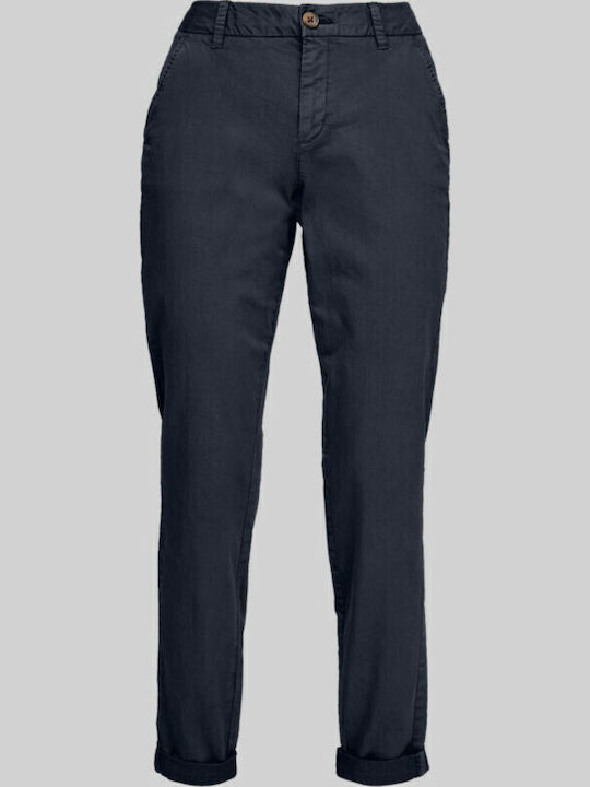 Red Label Damen Hoch tailliert Chino Hose Marineblau