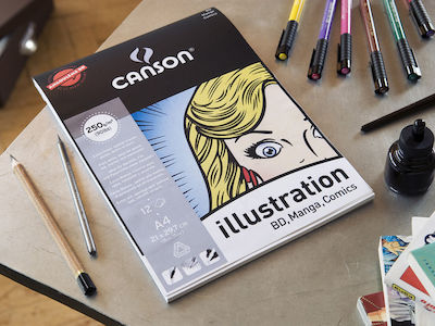 Canson Sketch Pad Illustration 250gr 12 Φύλλων A4 21x29.7cm