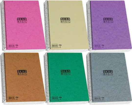 Skag Spiral Notebook Ruled A4 60 Sheets 2 Subjects Basic (Miscellaneous Designs/Colors)