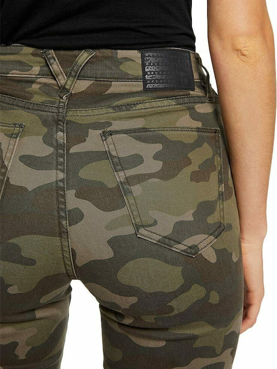 Super Stoned Ψηλόμεσο Γυναικείο Jean Παντελόνι σε Skinny Εφαρμογή Camouflage