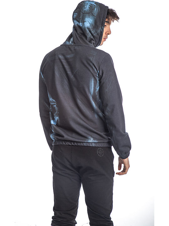 Paco & Co Men's Sweatshirt with Hood and Pockets Anthracite / Ciel