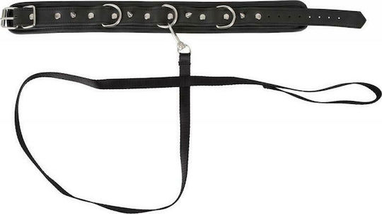 Vegan Fetish Vegan Fetish 100% Vegan Collar With leash Guler în Culoare Negru