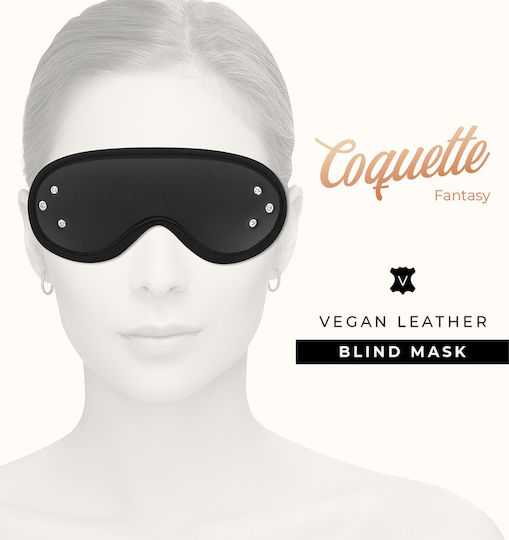 Coquette Fantasy Vegan Leather Blind Mask BDSM Μάσκα σε Μαύρο Χρώμα