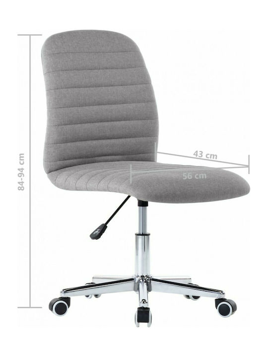 Rotating Chair Visitor with Wheels in Gray Color 56x43x84cm 6pcs