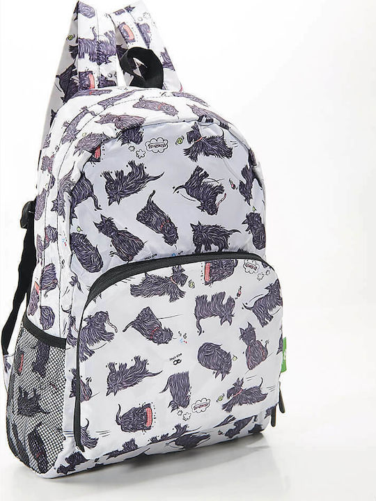 Eco Chic Foldable White Scatty Scotty Bag Backpack White