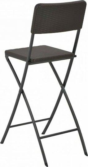 Bar Stool for Outdoor Space made of Polypropylene Brown 2 Pieces 45x63x114cm
