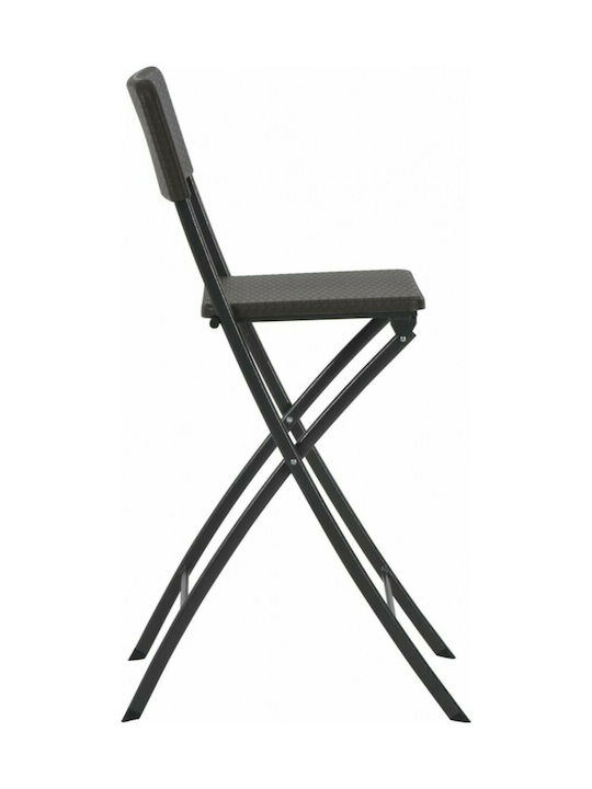 Bar Stool for Outdoor Space made of Polypropylene Brown 2 Pieces 45x63x114cm