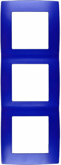 Elmark City Switch Frame 3 Positions Horizontal Installation in Blue Color 190667