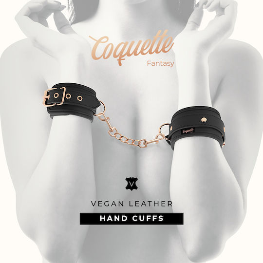 Coquette Fantasy Vegan Leather Handcuffs Handschellen in Schwarz Farbe