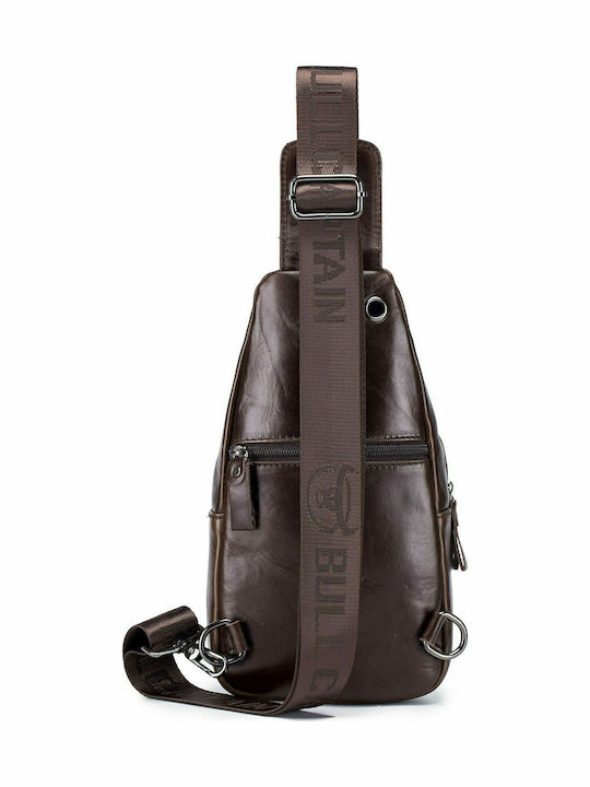 XB-095 Leather Men's Bag Sling Dark Brown