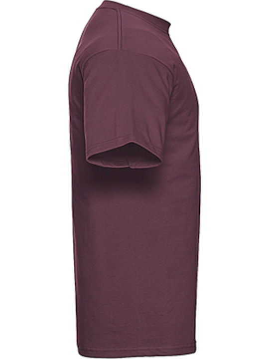 Russell Europe Ανδρικό Διαφημιστικό T-shirt Κοντομάνικο Burgundy