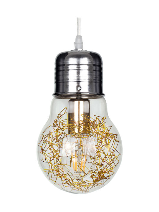 GloboStar Lamp Hängende Deckenleuchte Federung für Fassung E27 Gold