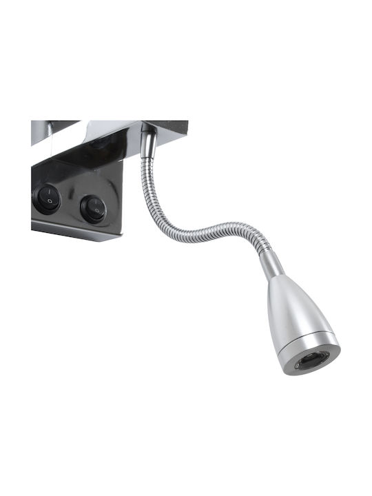 GloboStar Elegant Modern Lamp Wall with Socket E27 and Switch Black 21x43cm