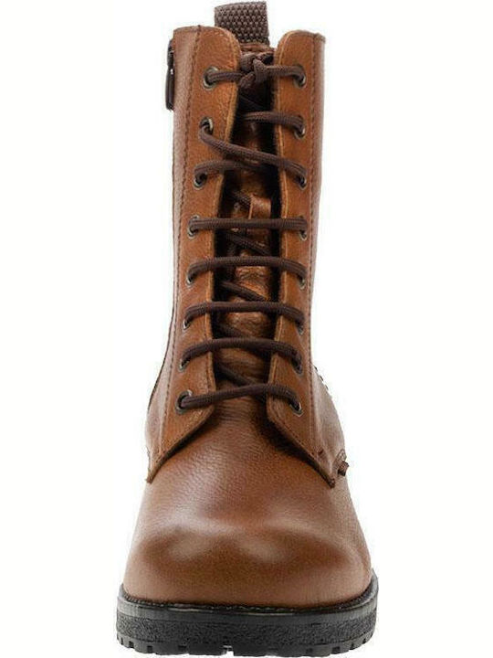 Leather Women's Ankle Boots Tabac Brown