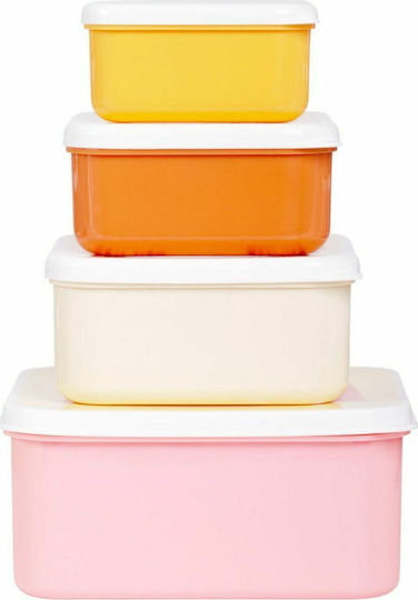 A Little Lovely Company Plastic Kids' Lunch Set Multicolour
